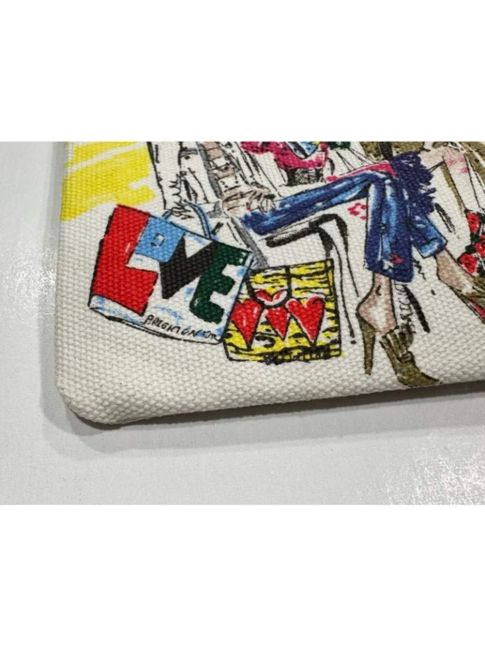 Brighton 2018 Fashionista Love Brighton Canvas Zip Cosmetic Pouch Tom Clancy LX9